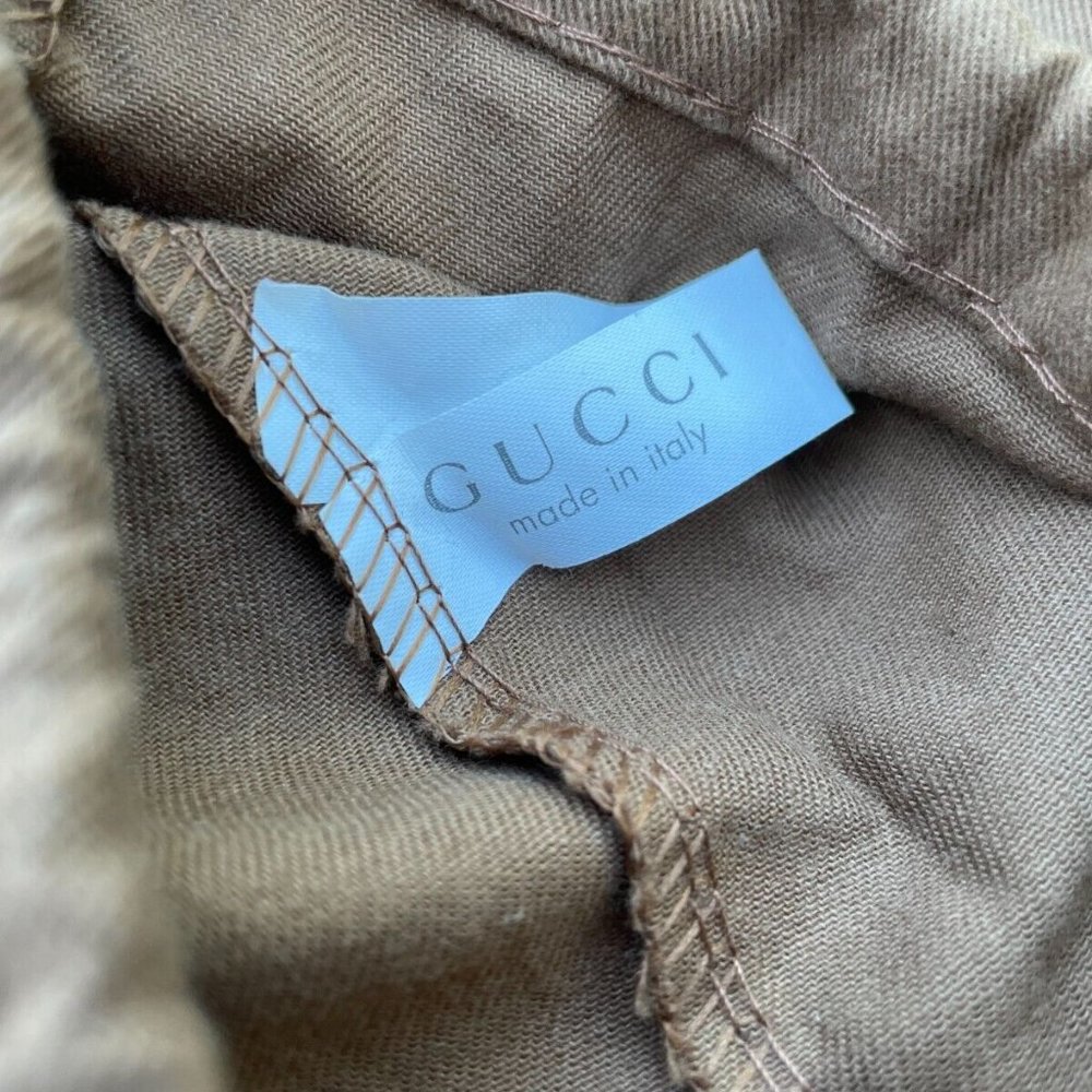 Gucci Dust Bag Brown Cotton Dustbag draw String Made in Italy set of 2 Authentic - Picture 6 of 11
